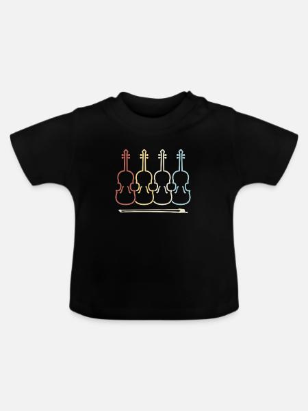 Violine Musiker Musik - Baby Bio-T-Shirt mit Rundhals - Schwarz