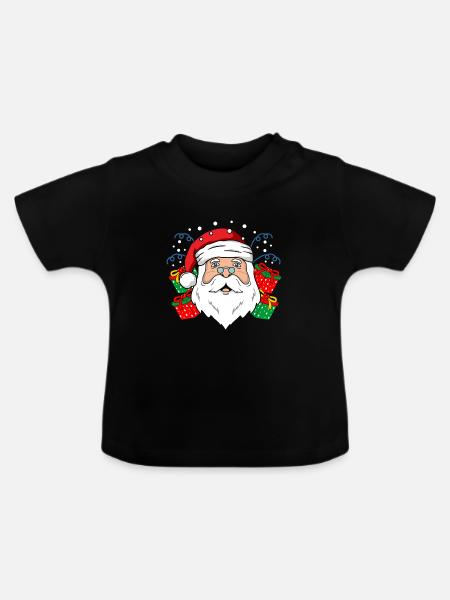 Santa Weihnachtsmann - Baby Bio-T-Shirt mit Rundhals - Schwarz