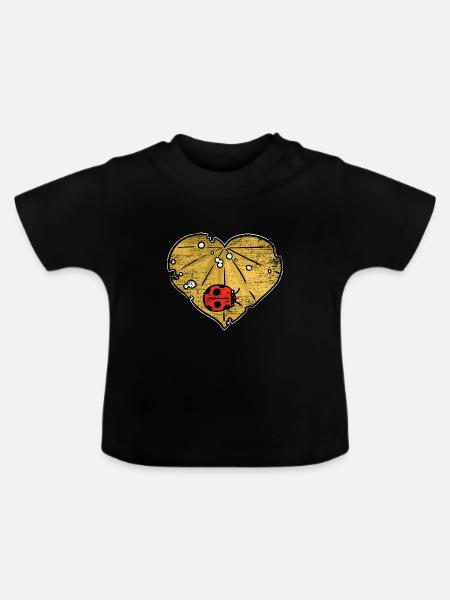 Fleißiger Marienkäfer Gartenhelfer - Baby Bio-T-Shirt mit Rundhals - Schwarz