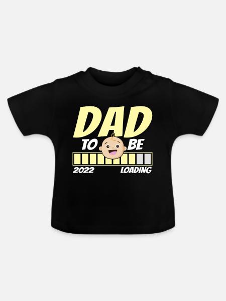 Werde Vater 2022 Loading Papa - Baby Bio-T-Shirt mit Rundhals - Schwarz
