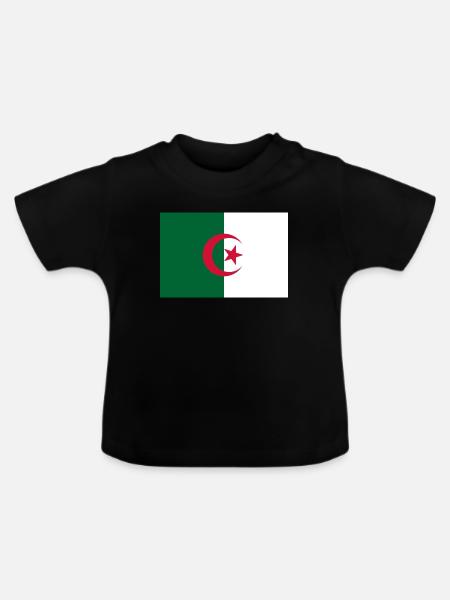 Algerien - Baby Bio-T-Shirt mit Rundhals - Schwarz