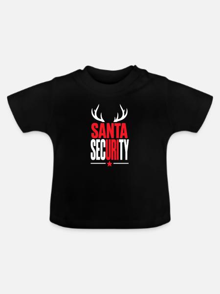 Weihnachtsmann-Sicherheitsemblem - Baby Bio-T-Shirt mit Rundhals - Schwarz