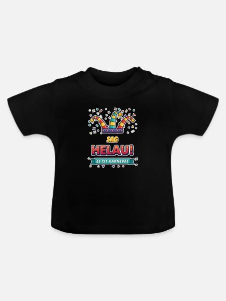 KARNEVAL NU HELAU - Baby Bio-T-Shirt mit Rundhals - Schwarz