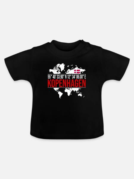 Kopenhagen - Baby Bio-T-Shirt mit Rundhals - Schwarz