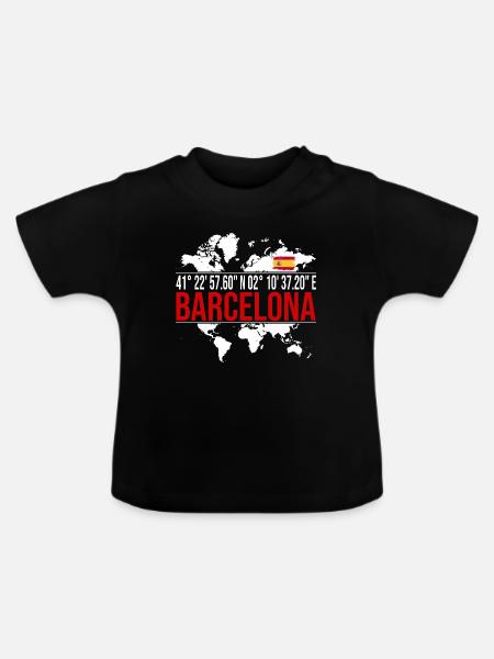 Barcelona - Baby Bio-T-Shirt mit Rundhals - Schwarz