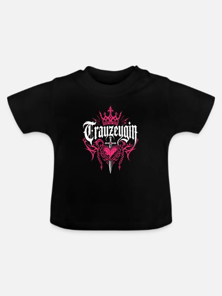 Trauzeugin Krone Hochzeit Braut - Baby Bio-T-Shirt mit Rundhals - Schwarz