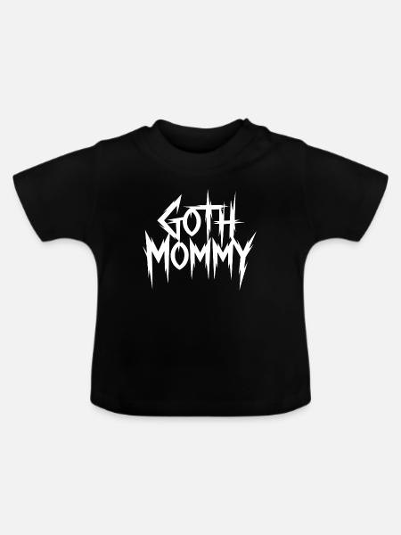 Goth-Mommy-Grunge-Logo-T-Shirt - Baby Bio-T-Shirt mit Rundhals - Schwarz