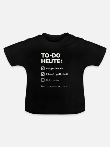 todo-heute - Baby Bio-T-Shirt mit Rundhals - Schwarz