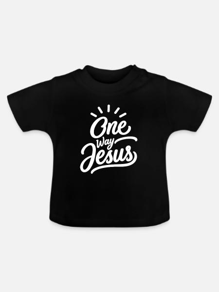 Einweg-Jesus-christlicher Glaube - Baby Bio-T-Shirt mit Rundhals - Schwarz