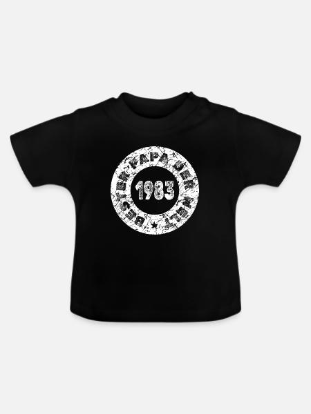 1983 - Baby Bio-T-Shirt mit Rundhals - Schwarz