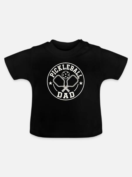 Pickleball Dad Emblem - Baby Bio-T-Shirt mit Rundhals - Schwarz