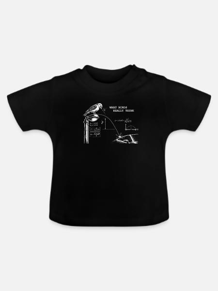 what birds really think - Baby Bio-T-Shirt mit Rundhals - Schwarz