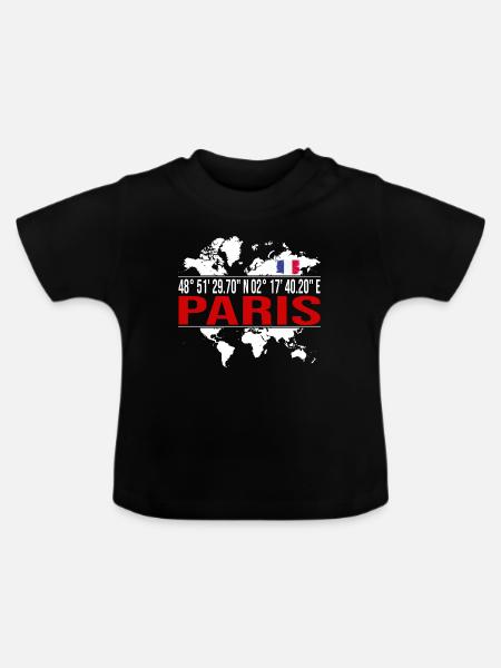 Paris - Baby Bio-T-Shirt mit Rundhals - Schwarz