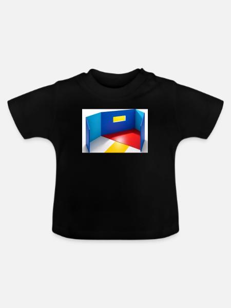 Abstrakter geometrischer Minimalismus - Baby Bio-T-Shirt mit Rundhals - Schwarz