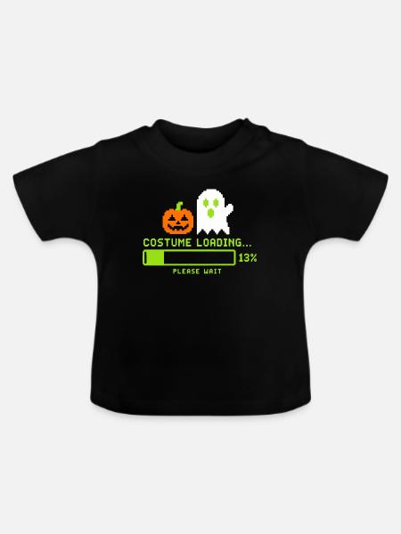 Hallowe Costume Loading Retro Gamer - Baby Bio-T-Shirt mit Rundhals - Schwarz