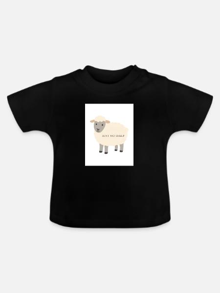 Schafe - Baby Bio-T-Shirt mit Rundhals - Schwarz