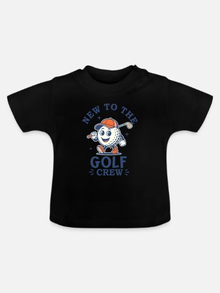Golf Crew Baby - Baby Bio-T-Shirt mit Rundhals - Schwarz