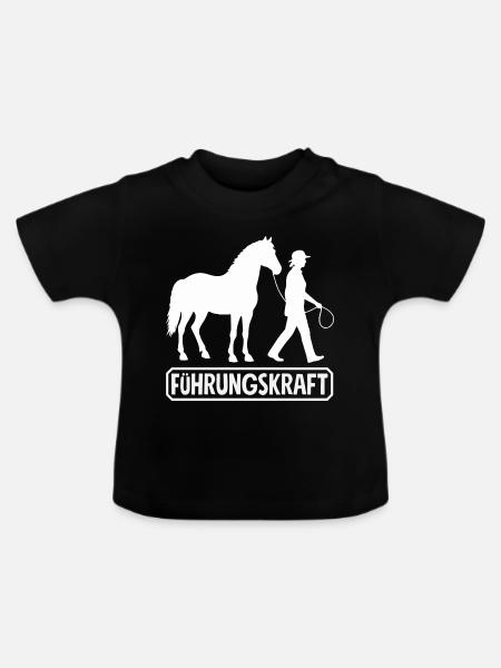 Lustiges Pferdemädchen & Reiter Spruch Geschenke - Baby Bio-T-Shirt mit Rundhals - Schwarz