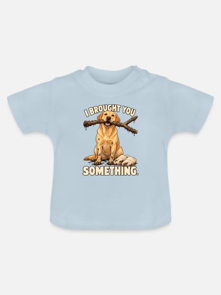 Labrador-Zweigstellenlieferung - Baby Bio-T-Shirt mit Rundhals - Hellblau