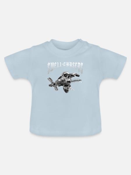 Skull_Swell_Chasers - Baby Bio-T-Shirt mit Rundhals - Hellblau