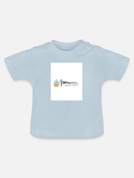 Alpine Vibes Kabelbahn Logo - Baby Bio-T-Shirt mit Rundhals - Hellblau