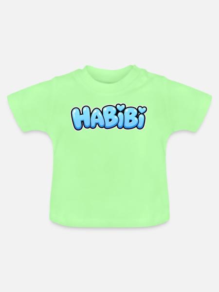 Habibi – Süßer Herz Schriftzug – Liebe - Baby Bio-T-Shirt mit Rundhals - Mintgrün