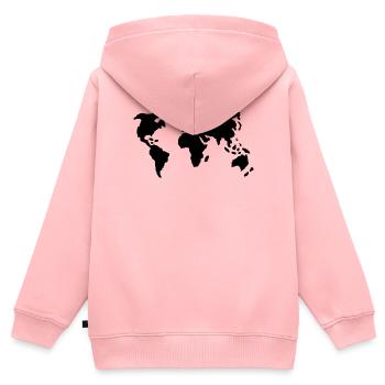 Welt - Kinder Premium Organic Zip Hoodie - Rosa - Hinten - AI Model Kid Female (0cm)