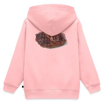 Steak - Kinder Premium Organic Zip Hoodie - Rosa - Hinten - AI Model Kid Female (0cm)
