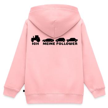 Ich meine Follower  - Kinder Premium Organic Zip Hoodie - Rosa - Hinten - AI Model Kid Female (0cm)