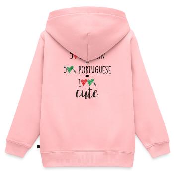 50% Italian 50% Portuguese 100% Cute – Baby & Kids - Kids Premium Organic Zip-up Hoodie - rose - Back - AI Model Kid Female (0cm)