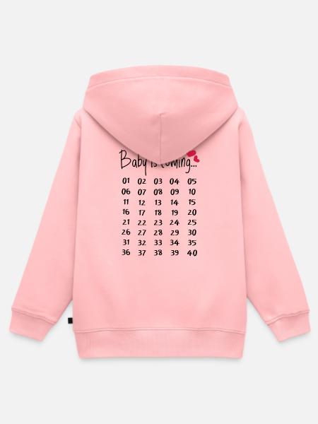 Lustiges Schwangerschaft Schwanger Geschenk Eltern - Premium børne zip-hættetrøje økologisk - rosa
