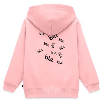 Bla bla bla - Kinder Premium Organic Zip Hoodie - Rosa - Hinten - AI Model Kid Female (0cm)