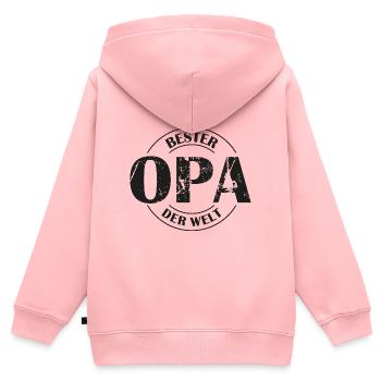 Bester Opa der Welt - Kinder Premium Organic Zip Hoodie - Rosa - Hinten - AI Model Kid Female (0cm)