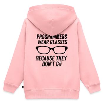 Lustige Java-Programmierer - Kinder Premium Organic Zip Hoodie - Rosa - Hinten - AI Model Kid Female (0cm)