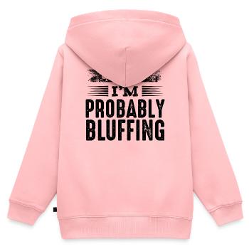 Poker - Kinder Premium Organic Zip Hoodie - Rosa - Hinten - AI Model Kid Female (0cm)