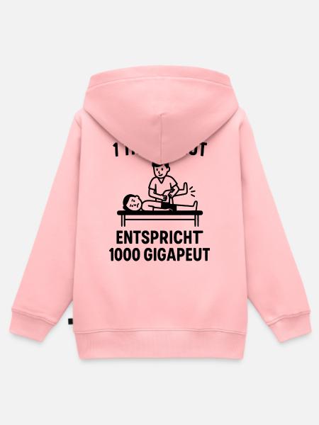 Physio Motivation KNOW YOUR VALUE Therapeut - Kinder Premium Organic Zip Hoodie - Rosa