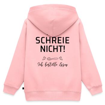 Ich schreie nicht - Kinder Premium Organic Zip Hoodie - Rosa - Hinten - AI Model Kid Female (0cm)