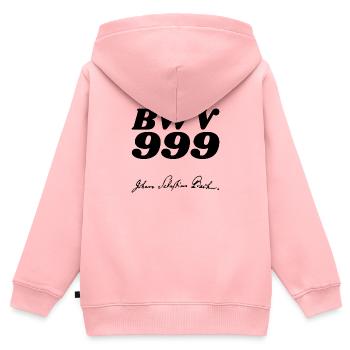 Johann Sebastian Bach BWV 999 - Kinder Premium Organic Zip Hoodie - Rosa - Hinten - AI Model Kid Female (0cm)