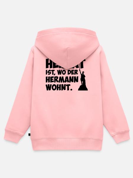 Heimat ist, wo der Hermann wohnt. - Kinder Premium Organic Zip Hoodie - Rosa