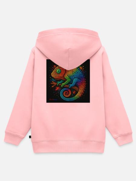 Regenbogen - Kinder Premium Organic Zip Hoodie - Rosa