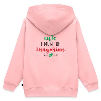 I Am So Cute I Must Be Hungarian – Baby & Kids - Kids Premium Organic Zip-up Hoodie - rose - Back - AI Model Kid Female (0cm)