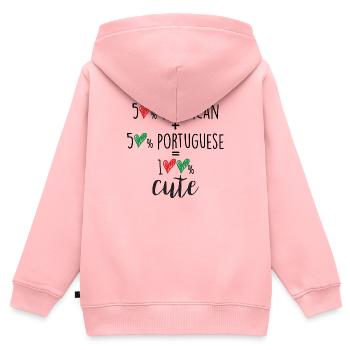 50% American 50% Portuguese 100% Cute – Baby & Kid - Kids Premium Organic Zip-up Hoodie - rose - Back - AI Model Kid Female (0cm)
