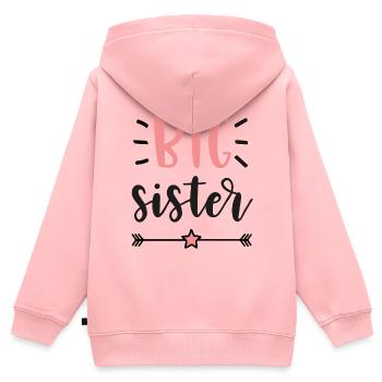 Big Sister Announcement – Baby & Kids Clothes - Kids Premium Organic Zip-up Hoodie - rose - Back - AI Model Kid Female (0cm)