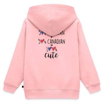 50% American 50% Canadian 100% Cute – Baby & Kids - Kids Premium Organic Zip-up Hoodie - rose - Back - AI Model Kid Female (0cm)