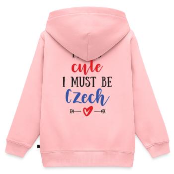 I Am So Cute I Must Be Czech – Baby & Kids - Kids Premium Organic Zip-up Hoodie - rose - Back - AI Model Kid Female (0cm)