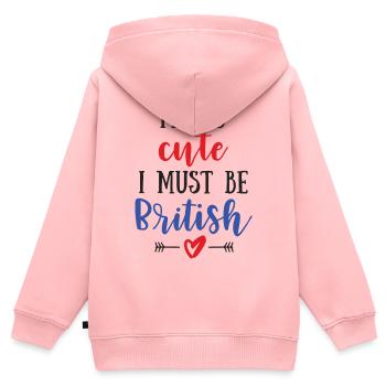 I'm So Cute I Must Be British – Baby & Kids - Kids Premium Organic Zip-up Hoodie - rose - Back - AI Model Kid Female (0cm)