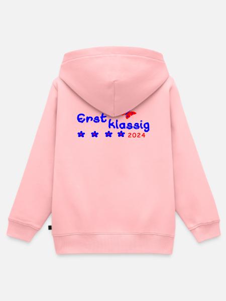 Schulanfang Erstklassig 2024 - Kinder Premium Organic Zip Hoodie - Rosa
