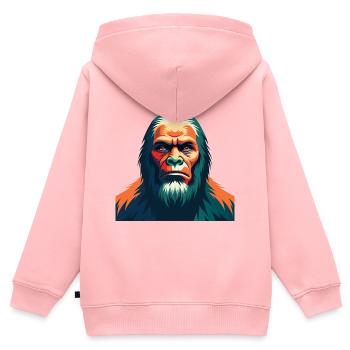 Big Foot Cartoon Figur Buntes Haustier Tier - Kinder Premium Organic Zip Hoodie - Rosa - Hinten - AI Model Kid Female (0cm)