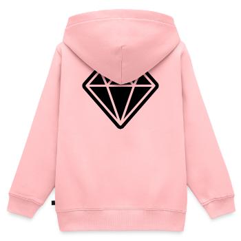 Diamant-Symbol - Kinder Premium Organic Zip Hoodie - Rosa - Hinten - AI Model Kid Female (0cm)