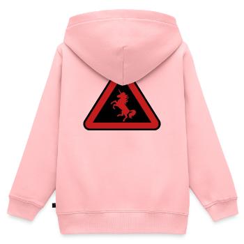 Achtung Einhorn, Gefahr - Kinder Premium Organic Zip Hoodie - Rosa - Hinten - AI Model Kid Female (0cm)